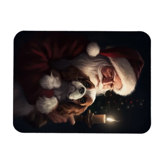Cavalier King mit Weihnachtsfeiertag Magnet (Horizontal)