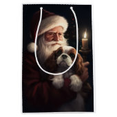 Cavalier King mit Weihnachtsfeiertag Mittlere Geschenktüte (Vorderseite)