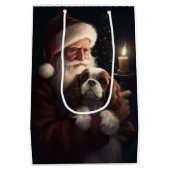 Cavalier King mit Weihnachtsfeiertag Mittlere Geschenktüte (Rückseite)