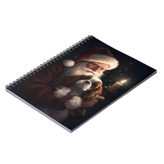 Cavalier King mit Weihnachtsfeiertag Notizblock (Linke Seite)