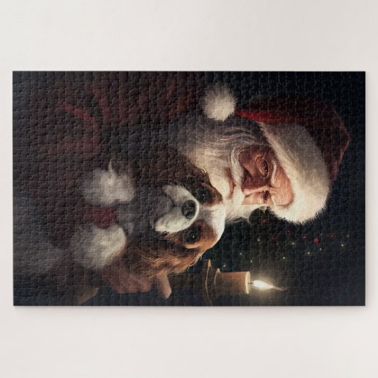 Cavalier King mit Weihnachtsfeiertag Puzzle (Horizontal)