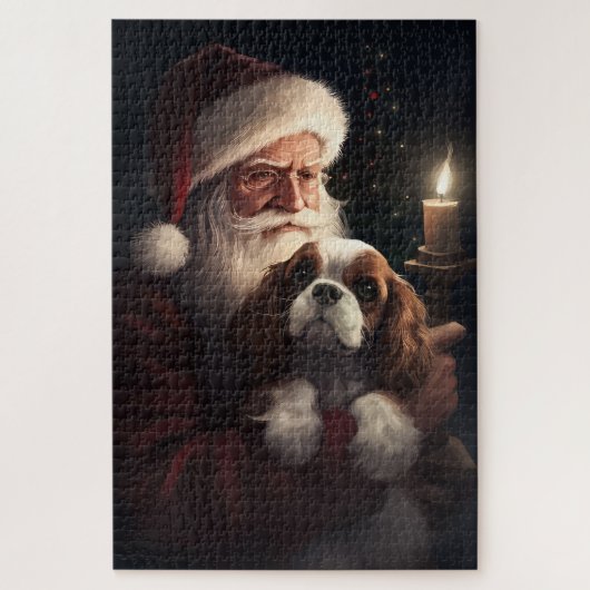 Cavalier King mit Weihnachtsfeiertag Puzzle (Vertikal)