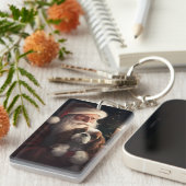 Cavalier King mit Weihnachtsfeiertag Schlüsselanhänger (Vorderseite rechts)