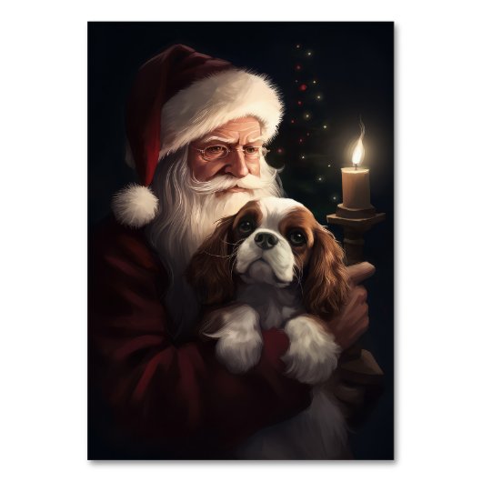 Cavalier King mit Weihnachtsfeiertag Tischnummer (Rückseite)