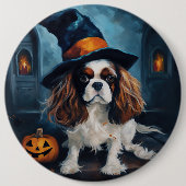 Cavalier King Pumpkins Halloween Beängstigend Button (Vorderseite)