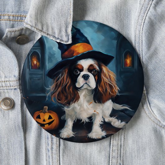 Cavalier King Pumpkins Halloween Beängstigend Button (Beispiel)