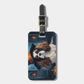 Cavalier King Pumpkins Halloween Beängstigend Gepäckanhänger (Vorderseite vertikal)