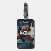 Cavalier King Pumpkins Halloween Beängstigend Gepäckanhänger (Rückseite vertikal)