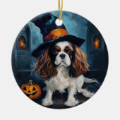 Cavalier King Pumpkins Halloween Beängstigend Keramik Ornament (Vorne)