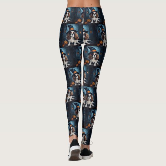 Cavalier King Pumpkins Halloween Beängstigend Leggings (Rückseite)