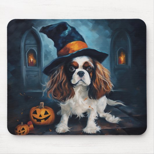Cavalier King Pumpkins Halloween Beängstigend Mousepad (Vorne)