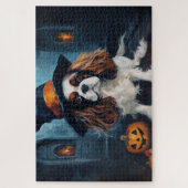 Cavalier King Pumpkins Halloween Beängstigend Puzzle (Vertikal)