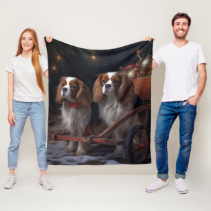 Cavalier King Schnee-Schlitten-Weihnachtsdekoratio Fleecedecke