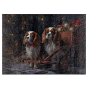 Cavalier King Schnee-Schlitten-Weihnachtsdekoratio Schneidebrett