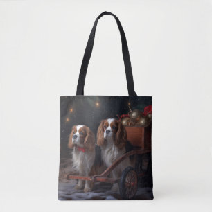 Cavalier King Schnee-Schlitten-Weihnachtsdekoratio Tasche