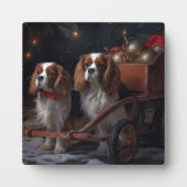 Cavalier King Snowy Sleigh Weihnachtsdekor Fotoplatte (Vorderseite)