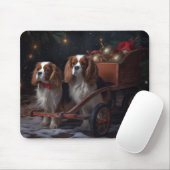 Cavalier King Snowy Sleigh Weihnachtsdekor Mousepad (Mit Mouse)