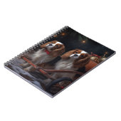 Cavalier King Snowy Sleigh Weihnachtsdekor Notizblock (Linke Seite)