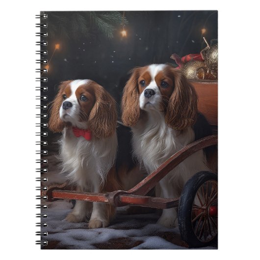 Cavalier King Snowy Sleigh Weihnachtsdekor Notizblock (Vorderseite)