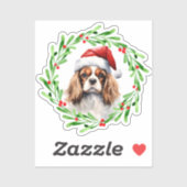 Cavalier King Spaniel Christmas Dog Vinyl Aufkleber (Blatt)