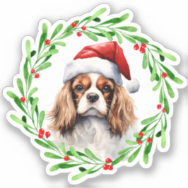 Cavalier King Spaniel Christmas Dog Vinyl Aufkleber