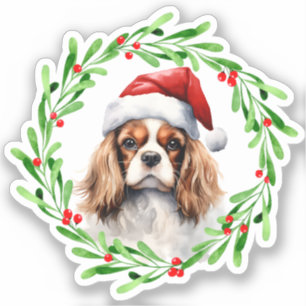 Cavalier King Spaniel Christmas Dog Vinyl Aufkleber
