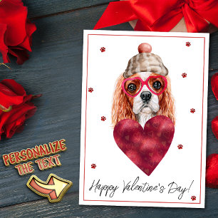 Cavalier King Spaniel Hundeliebhaber Valentinsgesc Feiertagskarte