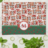 Cavalier King Spaniel Monogramm Weihnachtshund Geschirrtuch (Gefaltet)