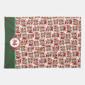 Cavalier King Spaniel Monogramm Weihnachtshund Geschirrtuch (Horizontal)