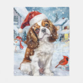 Cavalier King Winter Wonderland Christmas Joy Fleecedecke (Vorderseite)