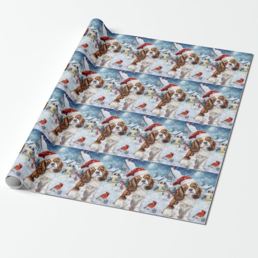 Cavalier King Winter Wonderland Christmas Joy Geschenkpapier (Ungerollt)