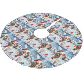 Cavalier King Winter Wonderland Christmas Joy Polyester Weihnachtsbaumdecke (Schrägansicht)