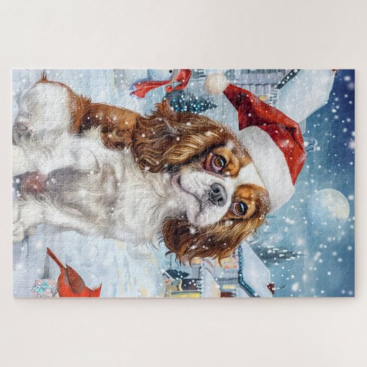 Cavalier King Winter Wonderland Christmas Joy Puzzle (Horizontal)