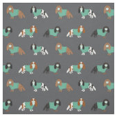 Cavalier König Charles Spaniel in der Holzkohle Stoff (Muster)