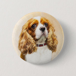 Cavalier König Charles Spaniel Original Malerei Button