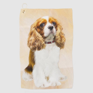 Cavalier König Charles Spaniel Original Malerei Golfhandtuch