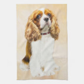 Cavalier König Charles Spaniel Original Malerei Handtuch (Vertikal)