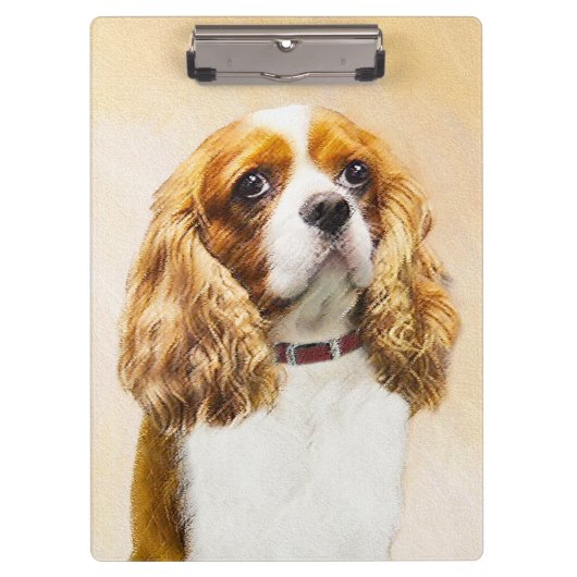 Cavalier König Charles Spaniel Original Malerei Klemmbrett (Vorderseite)