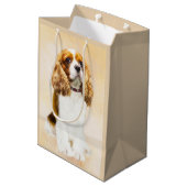 Cavalier König Charles Spaniel Original Malerei Mittlere Geschenktüte (Rückseite Schrägansicht)