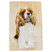 Cavalier König Charles Spaniel Original Malerei Mittlere Geschenktüte (Vorderseite)