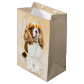 Cavalier König Charles Spaniel Original Malerei Mittlere Geschenktüte (Vorderseite Schrägansicht)