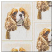 Cavalier König Charles Spaniel Original Malerei Stoff (Nahaufnahme)