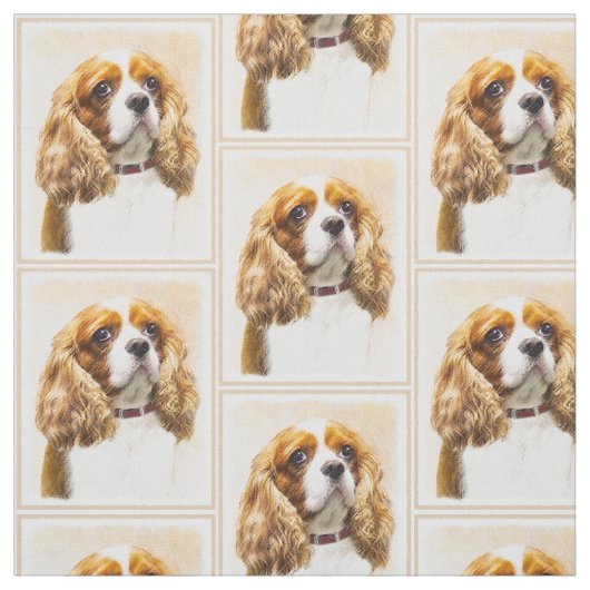 Cavalier König Charles Spaniel Original Malerei Stoff (Muster)