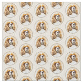 Cavalier König Charles Spaniel Original Malerei Stoff (Nahaufnahme)