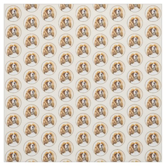 Cavalier König Charles Spaniel Original Malerei Stoff (Muster)