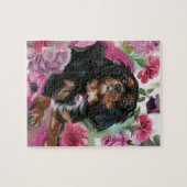 cavalier König Charles spaniel PUZZLE | Schwarz un (Horizontal)