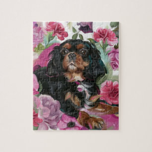 cavalier König Charles spaniel PUZZLE   Schwarz un