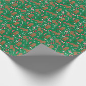 Cavalier König Charles Spanier Ruby Weihnachten Geschenkpapier (Ecke)