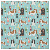 Cavalier König Charles Spanier Wein Stoff (Muster)