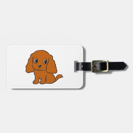 Cavalier kruby Cartoon Gepäckanhänger (Vorderseite horizontal)